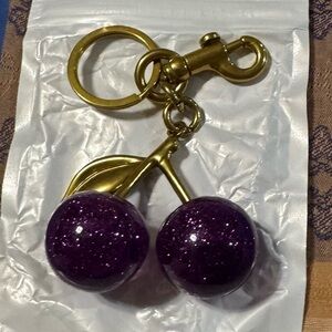 Purple Cherry Sparkling Resin Keychain and/or charm *NEW*